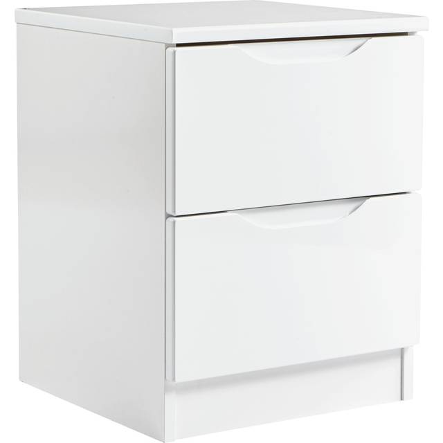 Legato 2 Drawer Bedside Table - Legato White