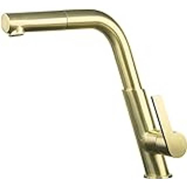 Köksblandare med Rektangulär Pip och Utdragbar Spray Silia Guld Matt