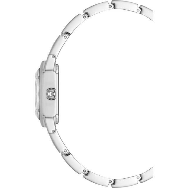 Anne Klein Women's Iconic Octagonal Crystal Bracelet Watch in Silver-Tone