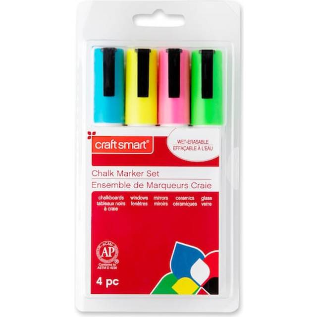 Craft Smart Chalk Marker Set  Fluorescent Colors  4 Count