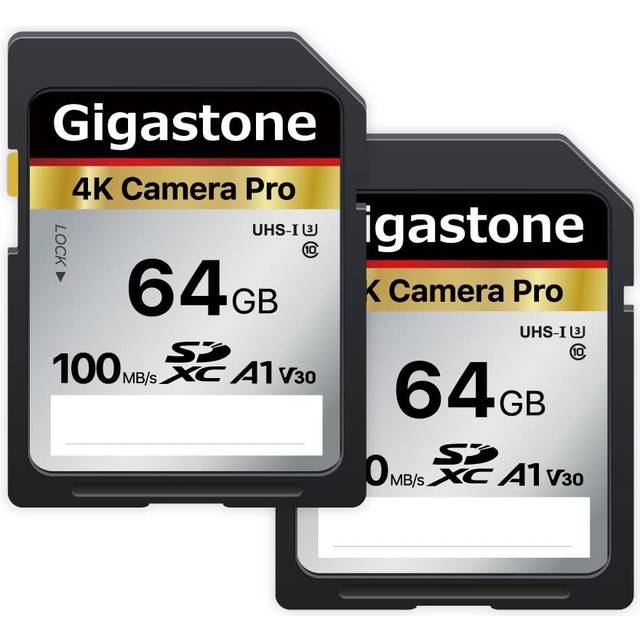 Gigastone 64GB 2-Pack SD Card V30 SDXC Memory Card High Speed 4K Ultra HD UHD Video Compatible with Canon Nikon Sony Pentax Kodak Olympus Panasonic Di