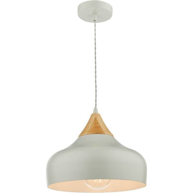 Dar Lighting Group GAU0139 Gaucho 1 Light Single Pendant Grey And Wood