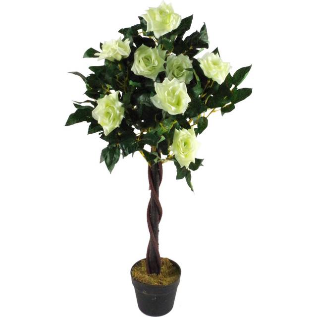 80cm Artificial Flowering Plant in Planter (90cm H X 40cm W X 40cm D)