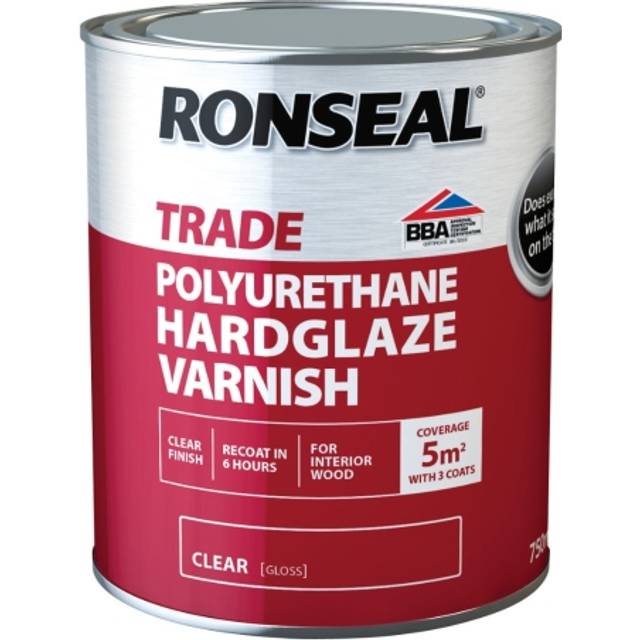 Ronseal Trade Polyurethane Hardglazeclear Gloss Varnish 750ml - Clear