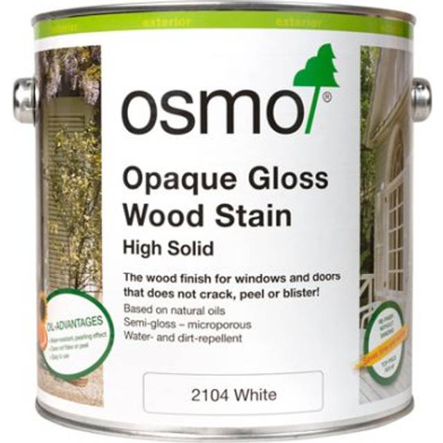 Osmo Opaque Gloss Wood Stain - 2104 White - 2.5 Litres