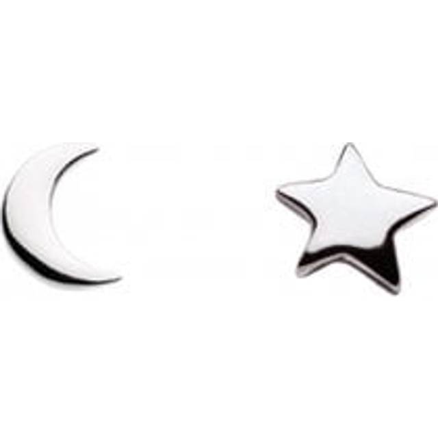 Crescent Moon and Star Stud Earrings 4766HP