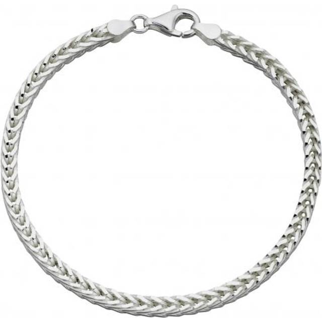 Beginnings mens heavyweight foxtail chain bracelet - silver