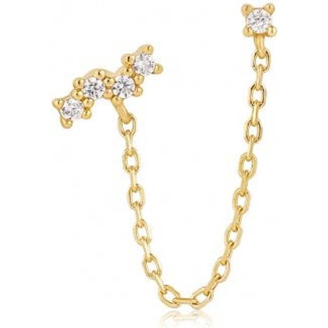 Gold Celestial Drop Chain Barbell Single Earring E047-10G