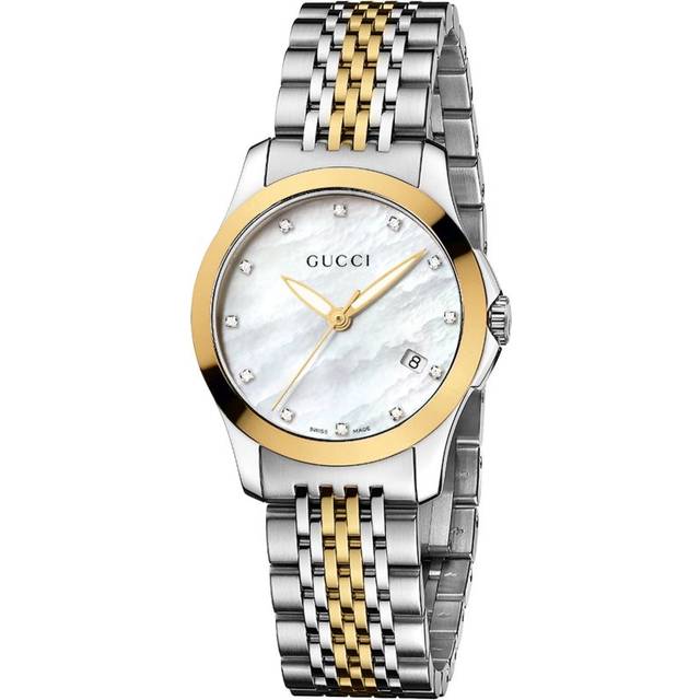 Gucci Womens YA126513 Ladies Watch - Silver & Gold Stainless Steel - One Size