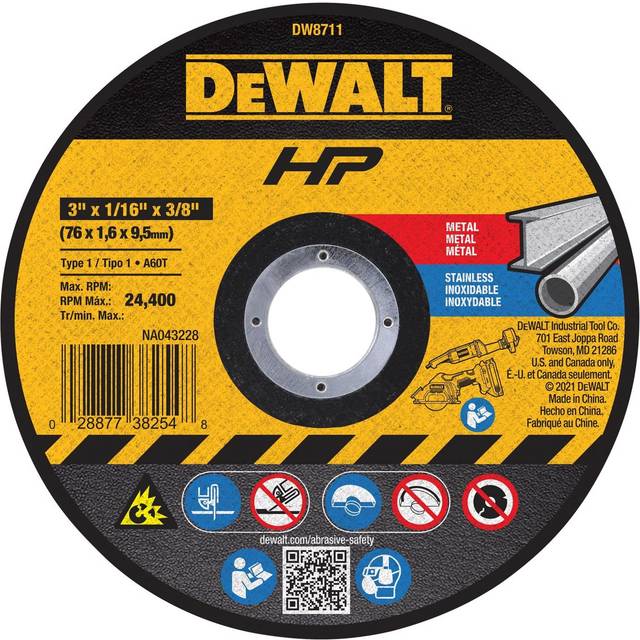 DeWalt DW8711 A60T Wheel  3-Inch X 1/16-Inch X 3/8-Inch