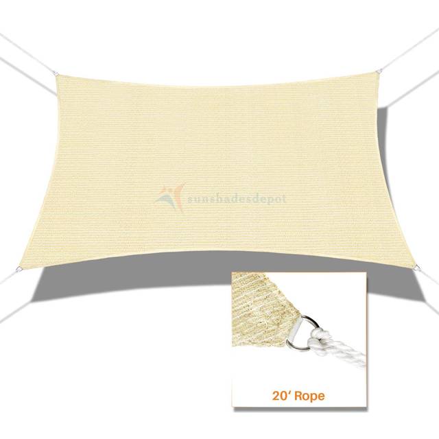 TANG Sunshades Depot Beige 8' x 12' Sun Shade Sail Permeable Canopy Co