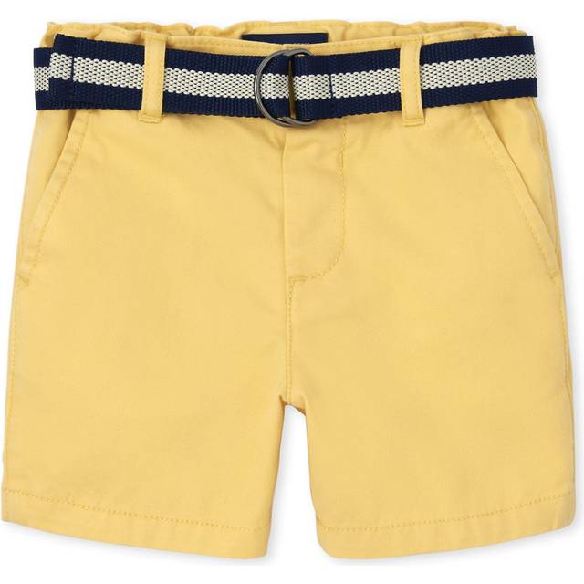 The Childrens Place Baby and Toddler Boys Belted Chino Shorts  Banana Pudding  2T