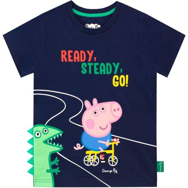 Ready Steady Go Mr Dinosaur George Pig T-Shirt - Blue - 2-3 Years