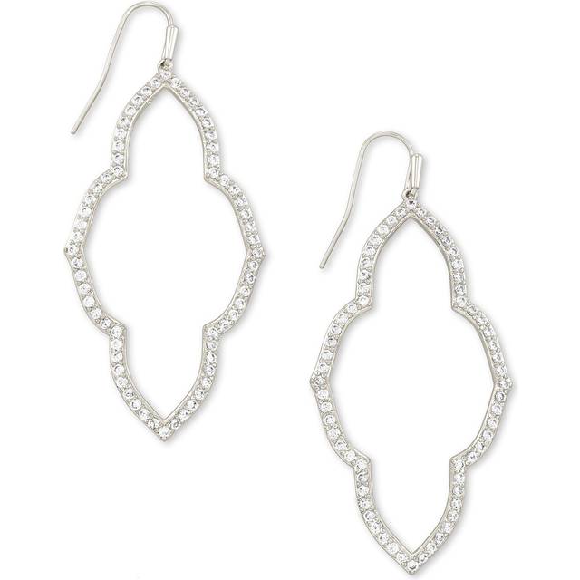 Kendra Scott Abbie Open Frame Earring in Silver-Plated Brass  Fashion Jewelry for Women  Rhodium