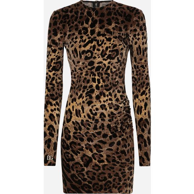 Leopard Print Brown Crewneck Top