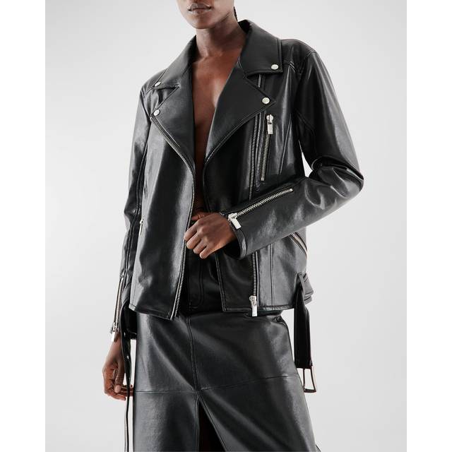 Brando Recycled Leather Boyfriend Jacket - BLACK - Medium