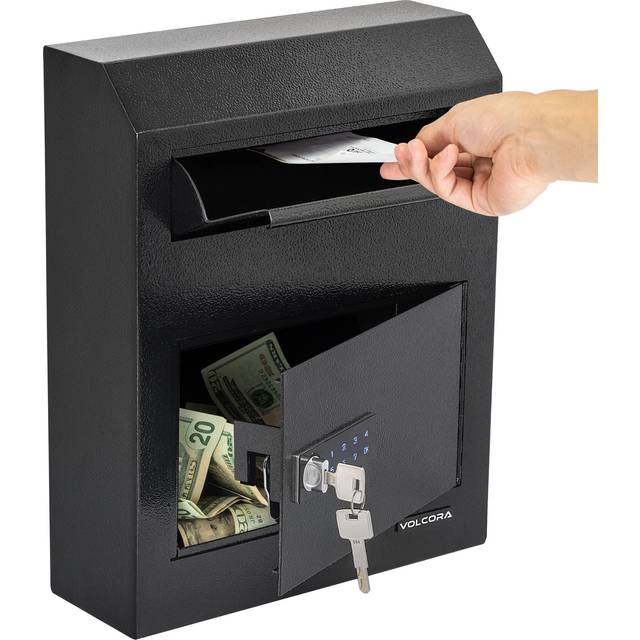 Volcora Key Drop Box with Lock  Drop Slot Depository Safe Box Digital Keypad  Money Drop Safe for Business  Cash Drop Box  Wall Mount Mailbox  Electro