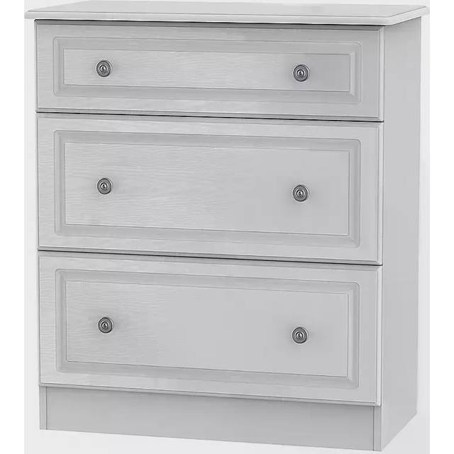 Welcome Furniture Ready Assembled Pembrey 3 Drawer Deep Chest - White, White