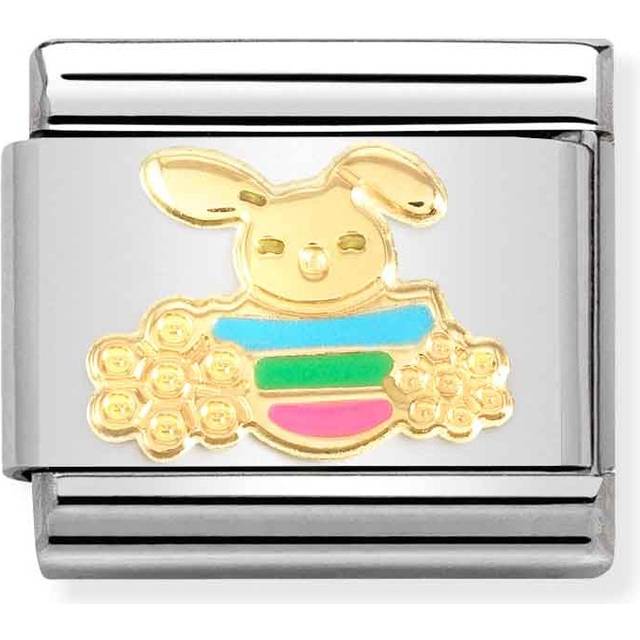 Nomination Easter Rabbit + Flower Charm - Multi-colour