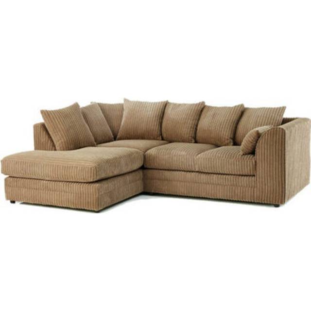 Furnishings For Less UK Luxor Jumbo Cord 4 Seater Corner Sofa Coffee Left Hand Facing - One Size