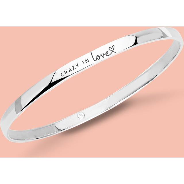 John Greed Portrait Identity Silver Crazy in Love 4mm Classic Bangle For Women - silver