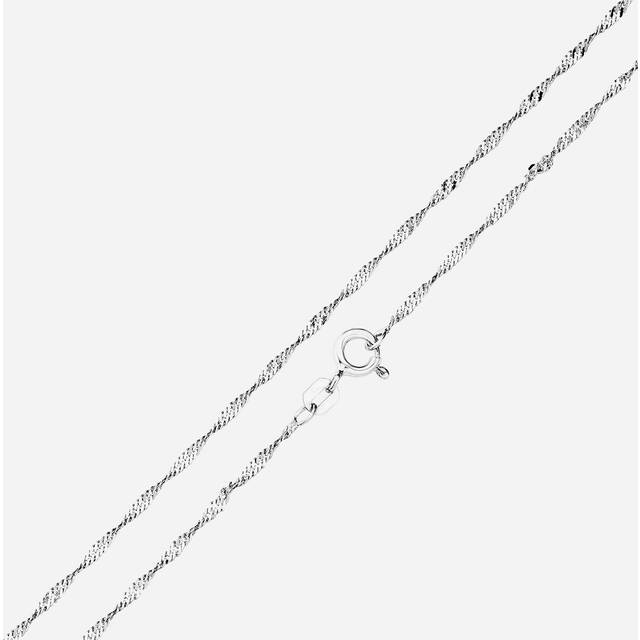 Silverhalsband - Singaporekedja, 45 cm, 1,5mm