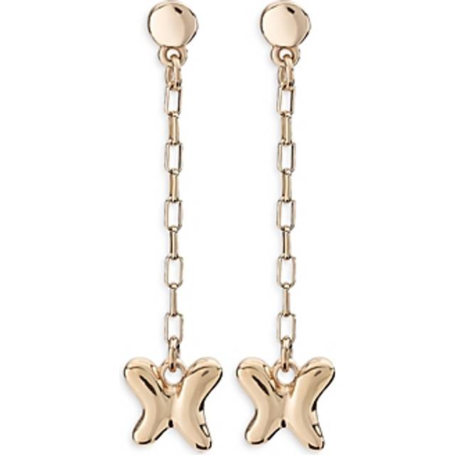 18K Gold Plated Pendant Small Butterfly Wings Earrings PEN0925ORO000