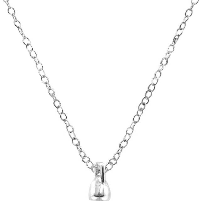 Twin Circle Link Paradise Silver Necklace Pendant - 16 inches