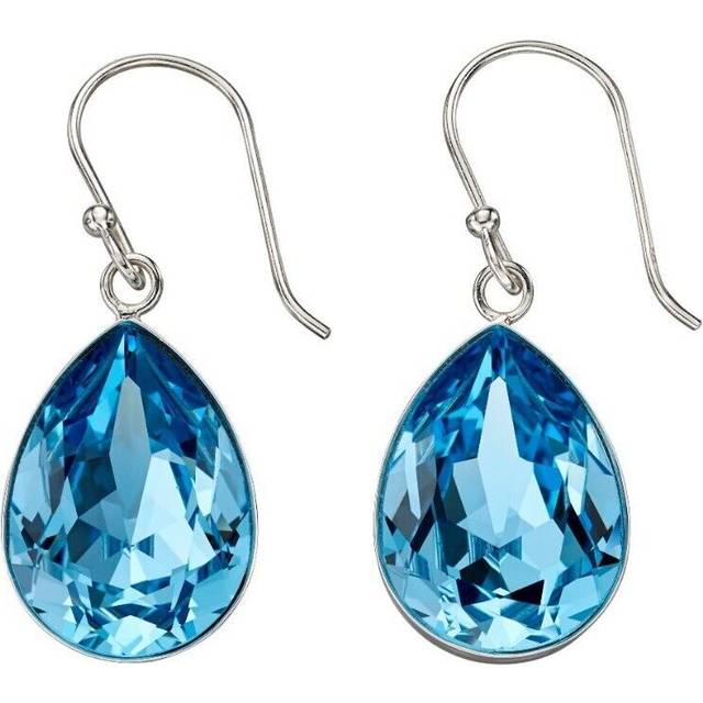 Elements Silver Aqua Swarovski Teardrop Earrings E5686T