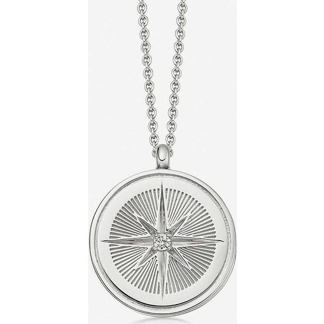 Silver Celestial Compass Locket Necklace