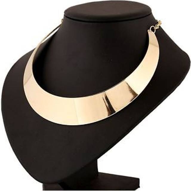 Women's Girls Fashion Rock Chic Gold Choker Collar Necklace Plated Bib Torque