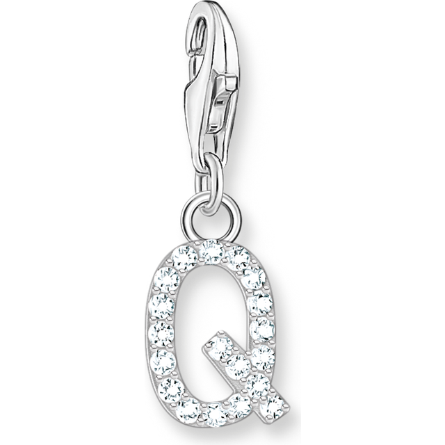 Thomas Sabo | Charm-hängsmycke bokstaven Q med vita stenar silver | Silver