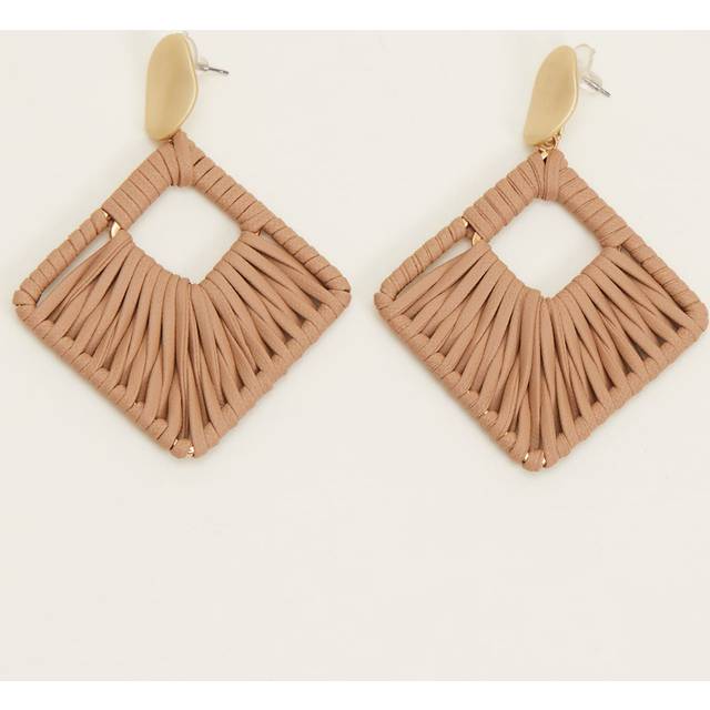Phase Eight Women's Woven Square Drop Earrings - Putty - One Size