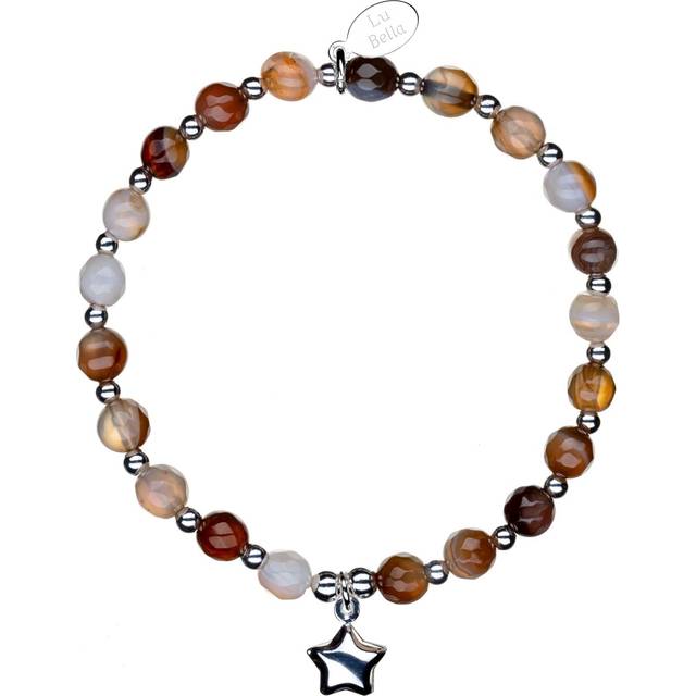 Safe Travels Stacking Bracelet - 3mm Silver & 6mm Agate