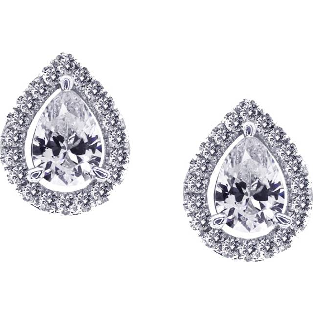 Carat London Emile White Gold Plated Sterling Silver Studs