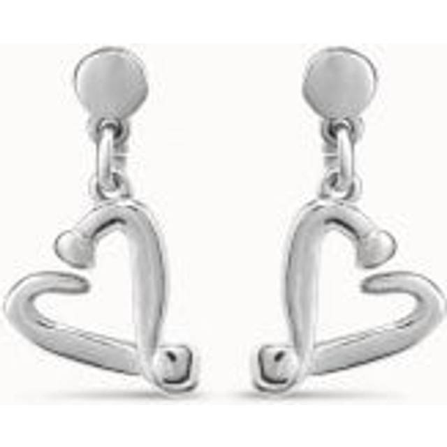 One Love Silver Metal Earrings
