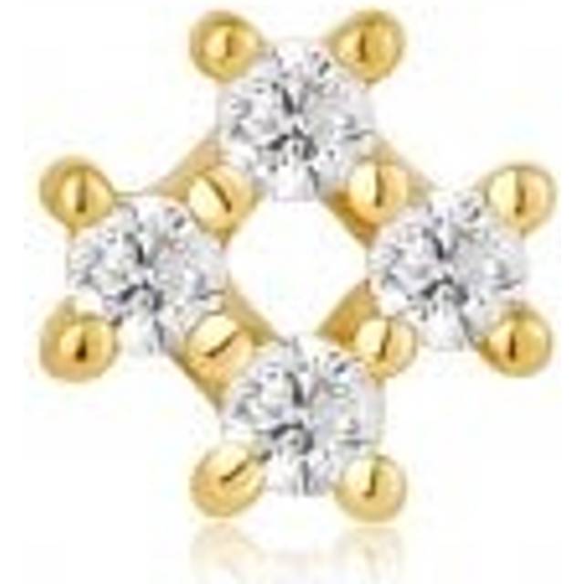 Gold Sparkle Cross Barbell Single Earring E047-13G