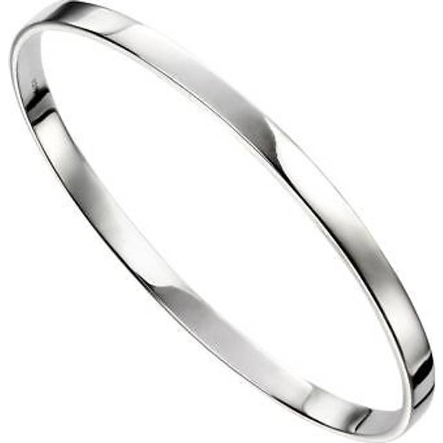 Beginnings Sterling Silver Plain Engravable Oval Bangle B5067