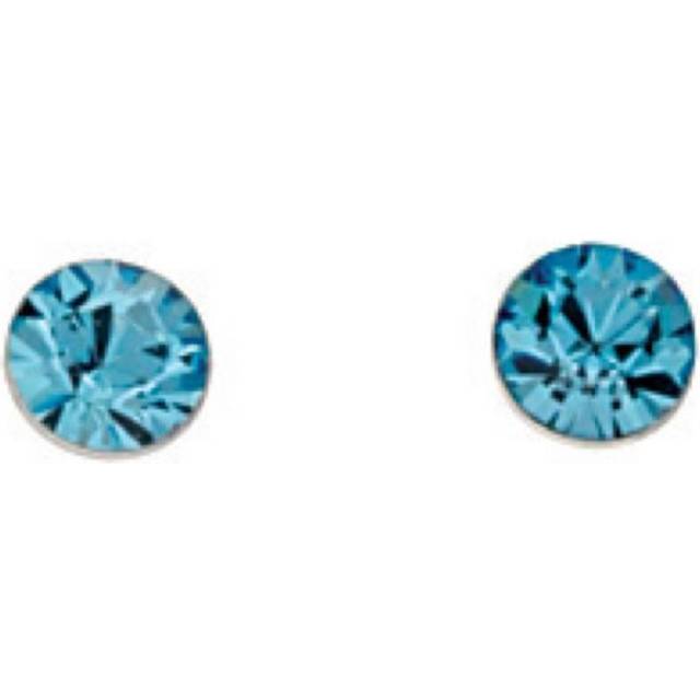 Beginnings Sterling Silver A824A Aquamarine Stud Earrings