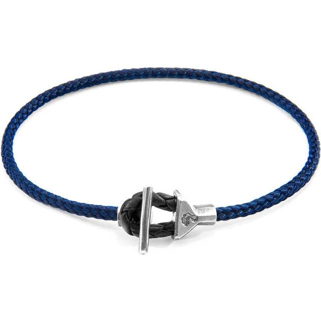 Cullen Silver and Rope Bracelet - Navy - 19cm