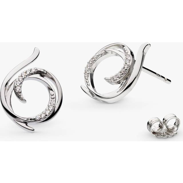 Kit Heath Entwine Helix Wrap Pave Cubic Zirconia Stud Earrings, Silver