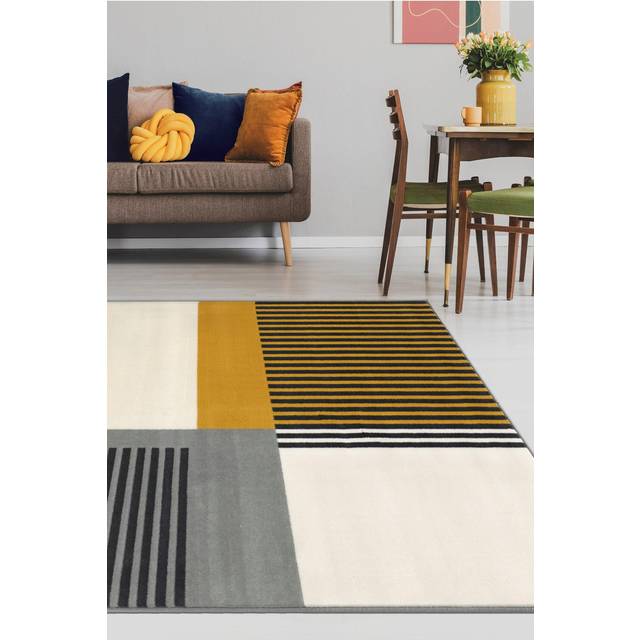 Maestro Barcode Ochre 120 X 170cm Rug, Yellow