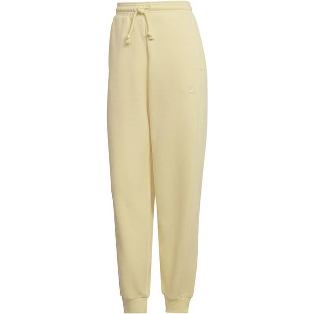 adidas Womens ALL SZN Fleece Pants in Yellow Cotton - Size UK 4-6 (Womens)