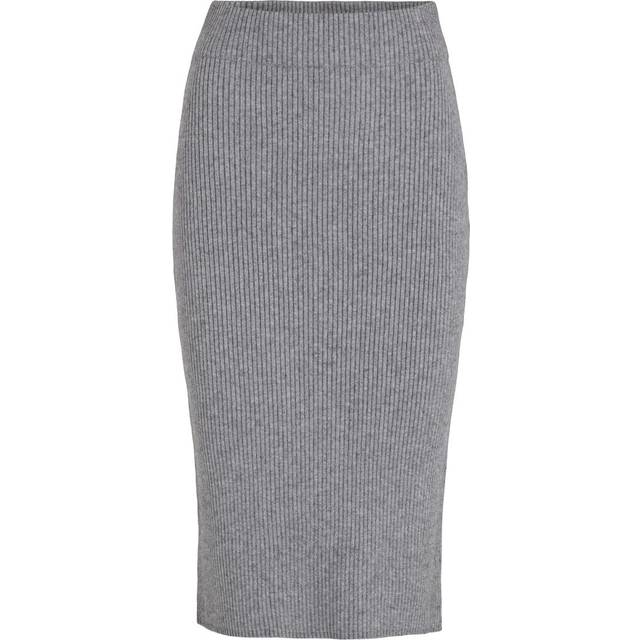 Vila - Kjol viRil Pencil HW Knit Skirt - Grå