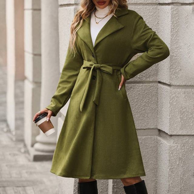 SHEIN Lapel Neck Belted Trench Coat