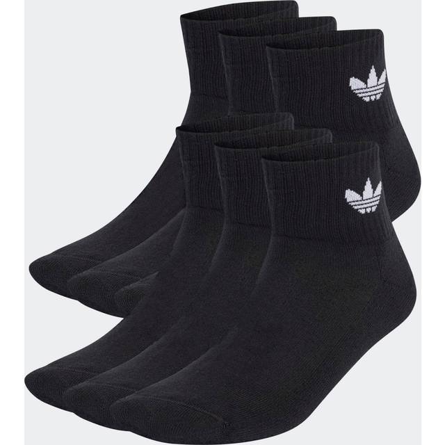 adidas Originals 6-Pack Quarter Socks, Black