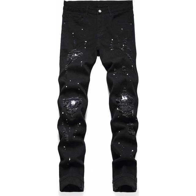 Manfinity Men&#39;s Distressed Denim Jeans