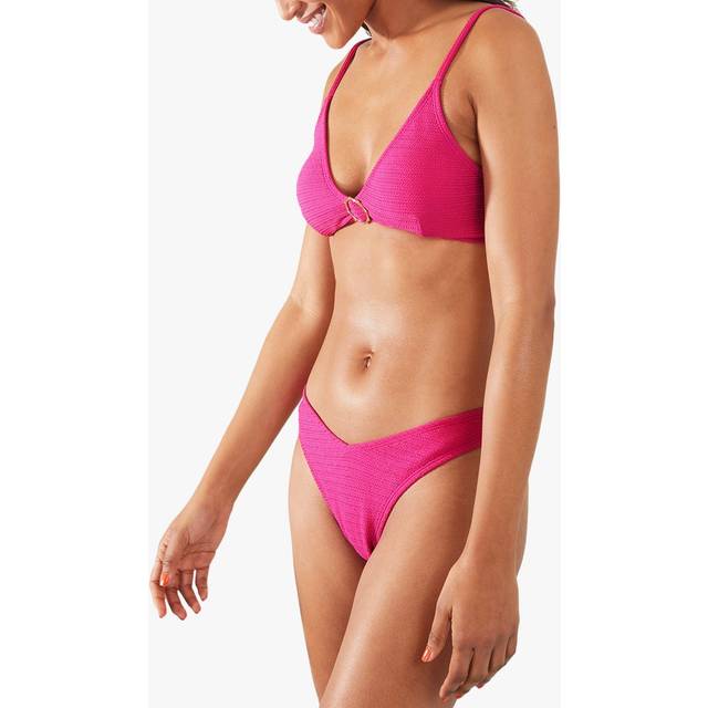 Accessorize Crinkle Plunge Bikini Top with Recycled Polyester - Rose