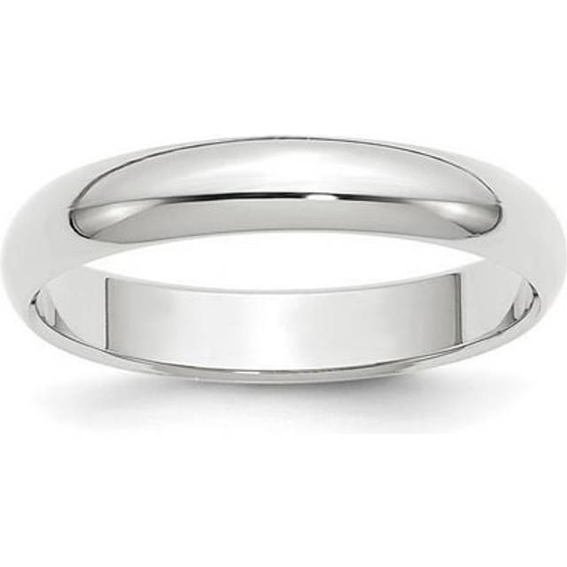 Platinum solid unisex standard fit 4mm half round wedding band sizes 4 to 12