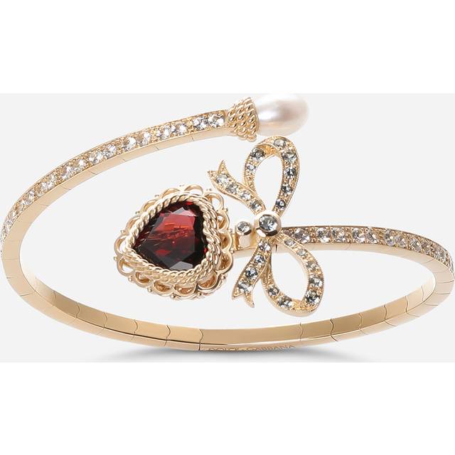 Dolce & Gabbana Devotion Bracelet 18 Carat Yellow Gold, Rhodolite Garnet And Sapphires - Woman Bracelets Gold S